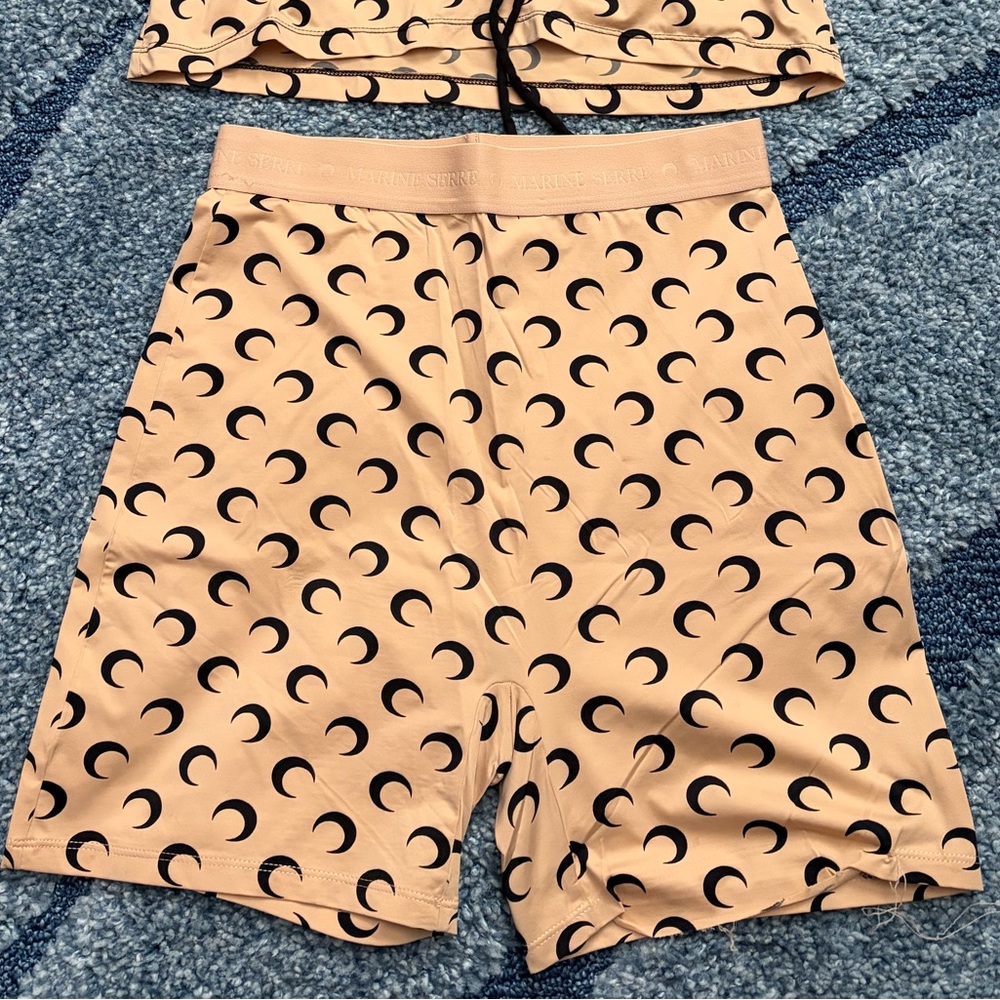 Marine Serre Beige and Black Moon Print Set